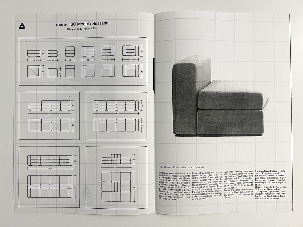 Eleonore Peduzzi Riva, Katalog zum Modell 180 Modulo Sessanta für Zanotta, 1981. Archiv Eleonore Peduzzi Riva. Photo: Matylda Krzykowski